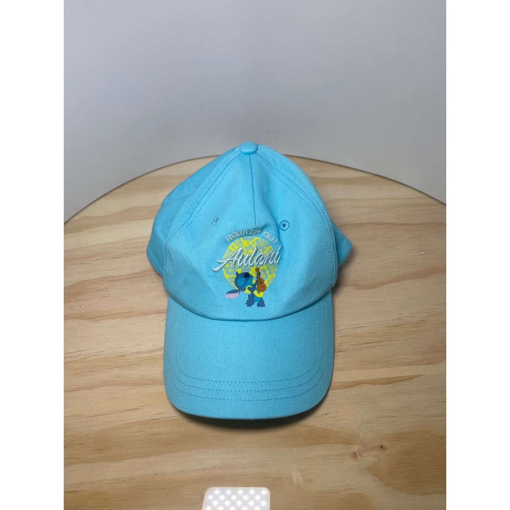 Disney Aulani‎ Resort Stitch Rockin Out Baseball Cap Hat Light Blue Adjustable